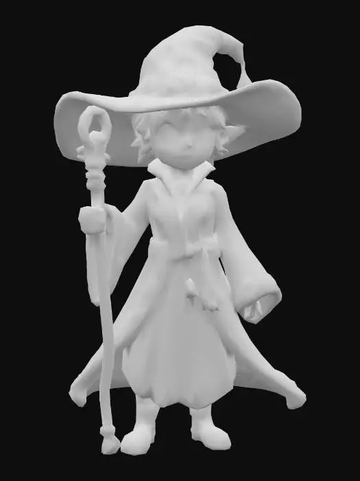 3D model for Anime Costume, genshing impact, legend of neverlad, ragnarok online style. short hair. cute and epic. fantasy, magician, cute, fortuen teller, demon hunter