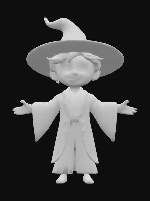 3D model for Anime Costume, genshing impact, legend of neverlad, ragnarok online style. short hair. cute and epic. fantasy, magician, cute, forturne teller, demon hunter. tarot reader. adept