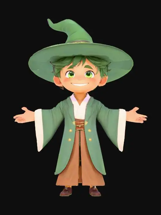 3D model for Anime Costume, genshing impact, legend of neverlad, ragnarok online style. short hair. cute and epic. fantasy, magician, cute, forturne teller, demon hunter. tarot reader. adept
