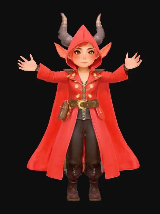 3D model for Anime Costume, genshing impact, legend of neverlad, ragnarok online style. short hair. cute and epic. fantasy, magician, cute, forturne teller, demon hunter. tarot reader. adept