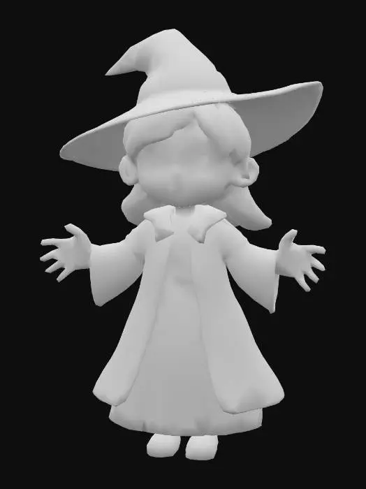 3D model for Anime Costume, genshing impact, legend of neverlad, ragnarok online style. short hair. cute and epic. fantasy, magician, cute, forturne teller, demon hunter. tarot reader. adept