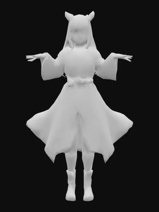 3D model for Anime Costume, genshing impact, legend of neverlad, ragnarok online style. short hair. cute and epic. fantasy, magician, cute, forturne teller, demon hunter. tarot reader. adept