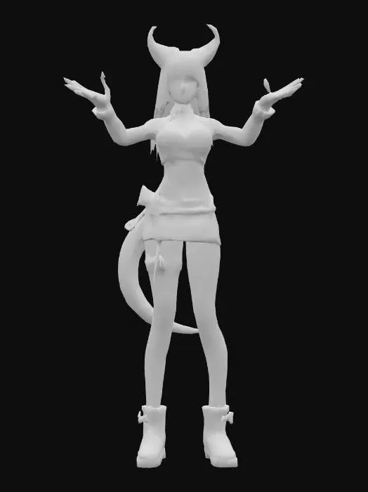 3D model for Anime Costume, genshing impact, legend of neverland, ragnarok online style. short hair. fantasy, stylized. beasttamer