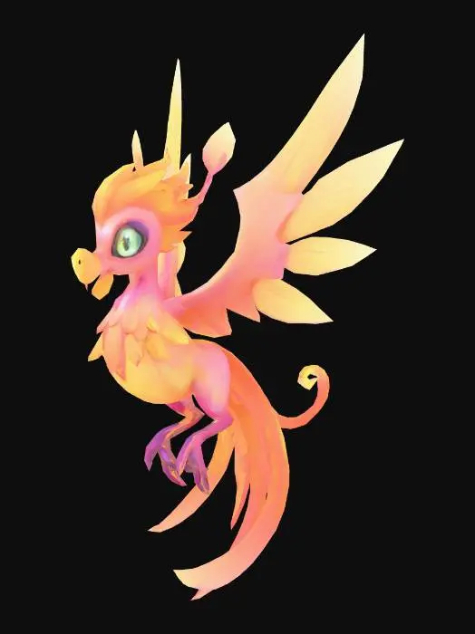 3D model for anime like pokemon, spiritual pets. fantasy,Stylized, colorfull, epic and cute Peryton