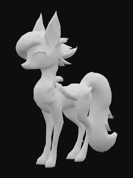 3D model for anime like pokemon, spiritual pets. fantasy,Stylized, colorfull, epic and cute Peryton