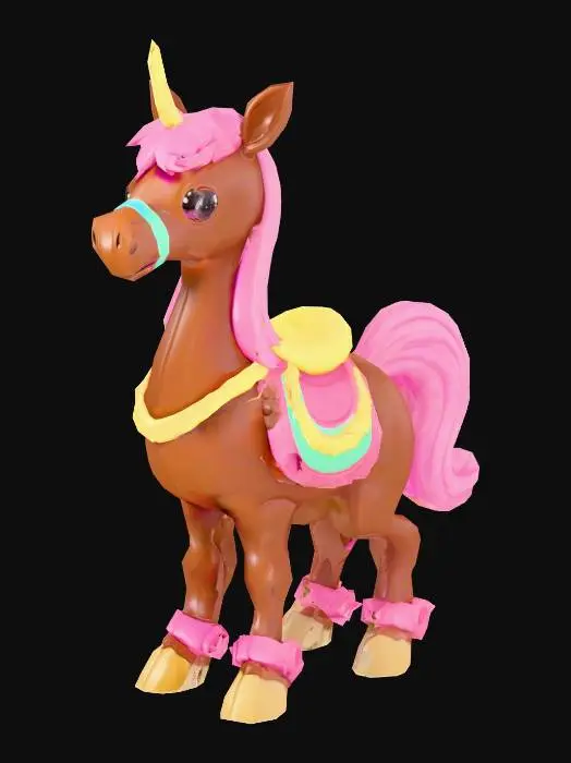 3D model for anime like pokemon, spiritual pets. fantasy,Stylized, colorfull, epic and cute Chocobo made of chocolate, Mount with saddle, made with candy. Chocolate creature