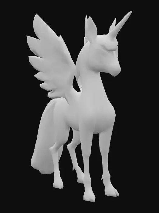 3D model for anime like pokemon, spiritual pets. fantasy,Stylized, epic and cute Peryton, mythical creature
