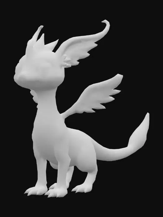 3D model for anime like pokemon, spiritual pets. fantasy,Stylized, epic and cute Peryton, mythical creature