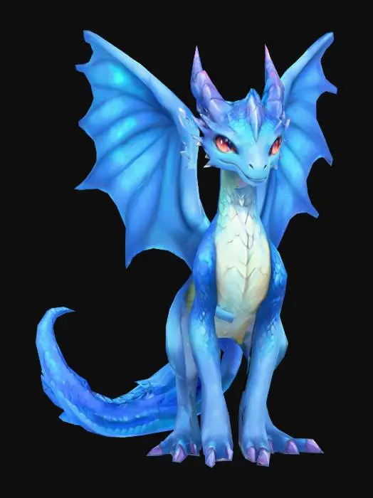 3D model for anime like pokemon, spiritual pets. fantasy,Stylized, epic and cute Peryton, mythical creature, wyvern, feydragon