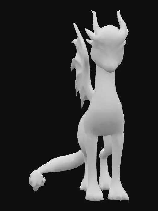 3D model for anime like pokemon, spiritual pets. fantasy,Stylized, epic and cute Peryton, mythical creature, wyvern, feydragon