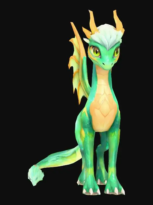 3D model for anime like pokemon, spiritual pets. fantasy,Stylized, epic and cute Peryton, mythical creature, wyvern, feydragon