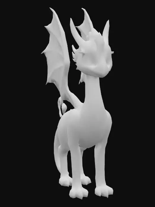 3D model for anime like pokemon, spiritual pets. fantasy,Stylized, epic and cute Peryton, mythical creature, wyvern, feydragon