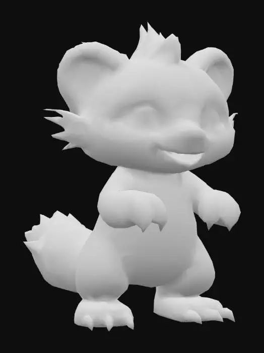 3D model for anime like pokemon, spiritual pets. fantasy,Stylized, epic and cute mythical creature, Honey Badger