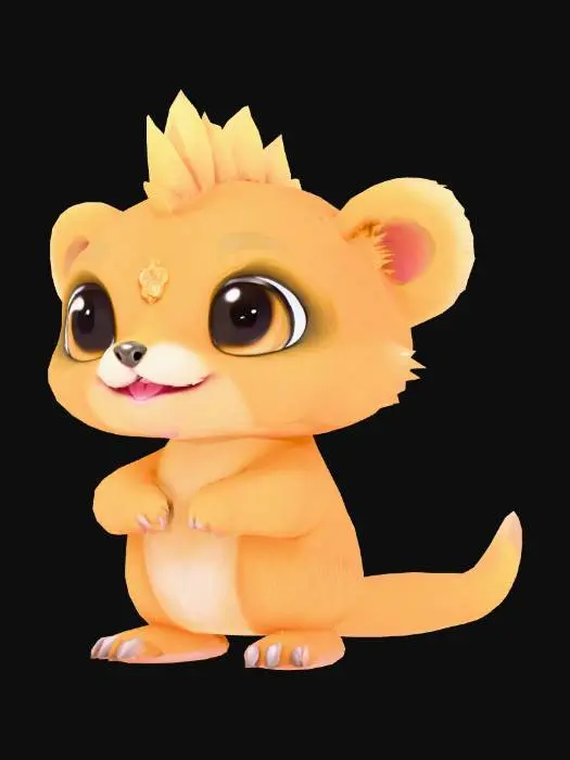 3D model for anime like pokemon, spiritual pets. fantasy,Stylized, epic and cute mythical creature, Honey Badger