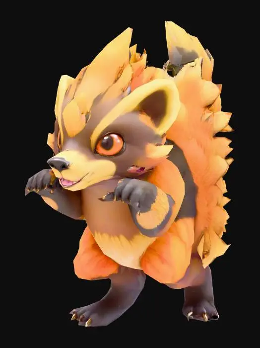 3D model for anime like pokemon, spiritual pets. fantasy,Stylized, epic and magestic south african Honey Badger. creature