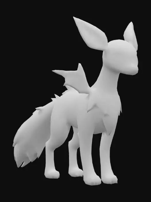 3D model for anime like pokemon, spiritual pets. fantasy, Stylized, epic.  deep magical forest mythical creature,
