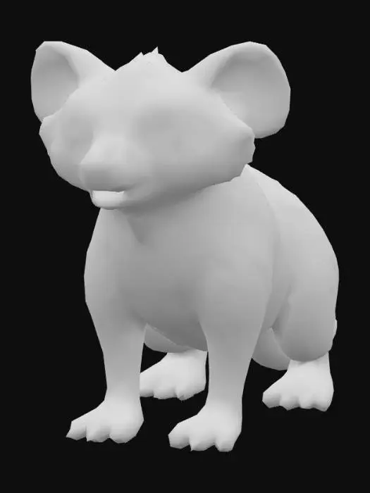 3D model for south african Honey Badger, anime like pokemon, spiritual pets. fantasy,Stylized, epic and magestic south african Honey Badger. fierce, mature, black and white badger