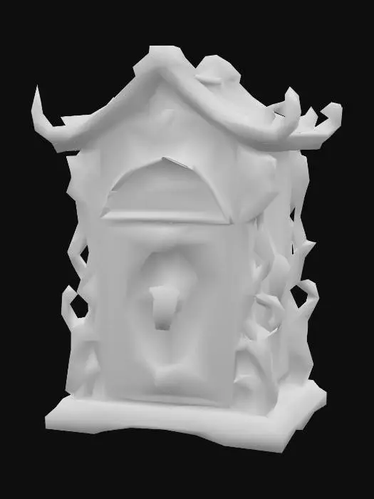 3D model for stylized fantasy mailbox, medieval. 
