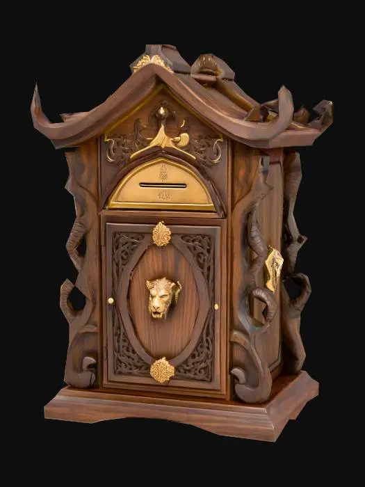 3D model for stylized fantasy mailbox, medieval. 