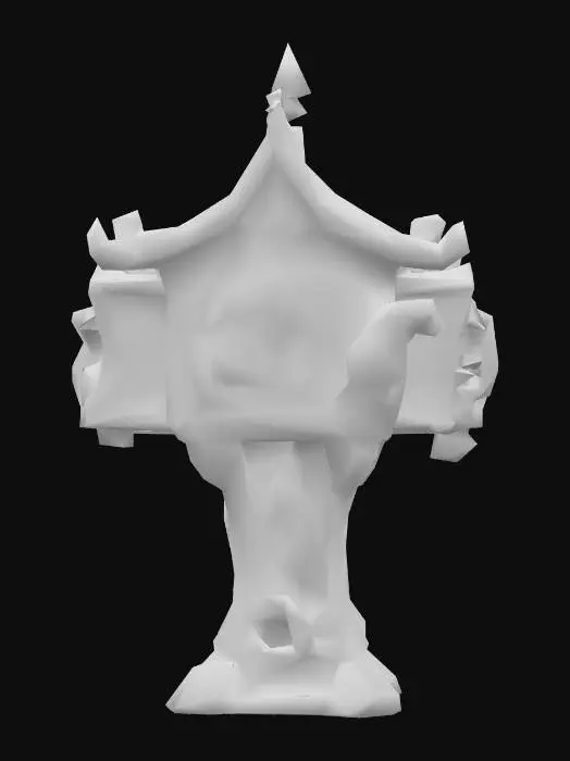 3D model for stylized fantasy mailbox, medieval. 