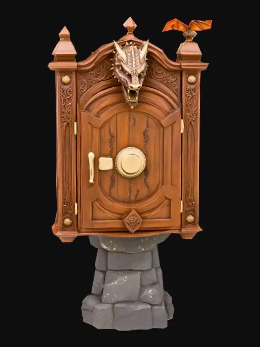 3D model for stylized fantasy mailbox, medieval. 