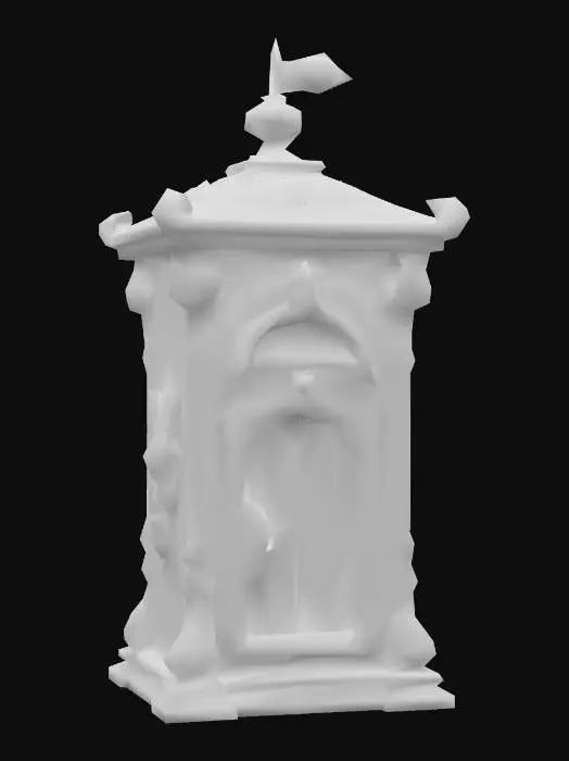 3D model for stylized fantasy mailbox, medieval. 