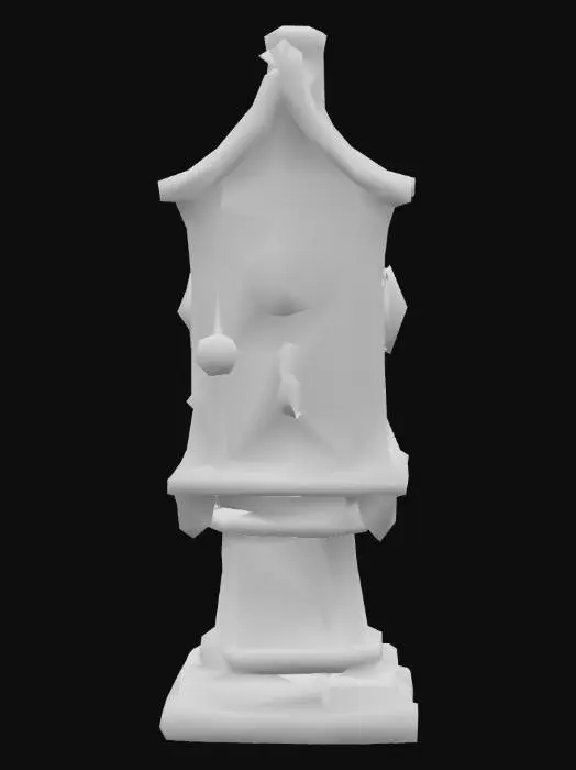 3D model for stylized fantasy mailbox, medieval. 