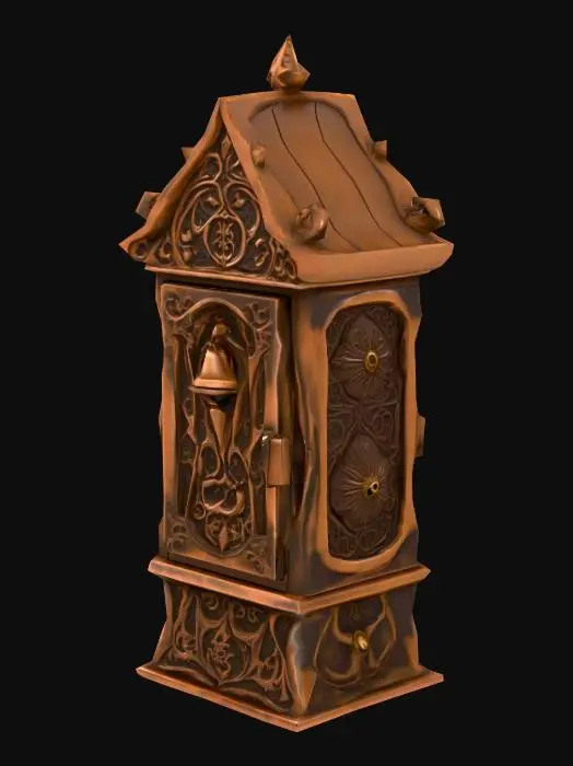 3D model for stylized fantasy mailbox, medieval. 