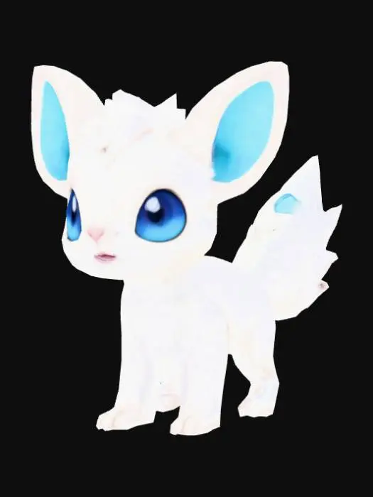 3D model for jerboa, stylized, pokemon eyes, ice element

