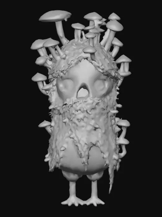 3D model for #Halloween2025#, stylized baba yaga, #Halloween2025# with baba yaga house