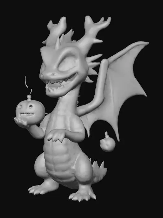 3D model for stylized dragon, mmo. haloween themed , #Halloween2025#