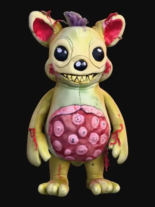 3D model for stylized wild animal plushies, stuffed creepy halloween themed animal, undead zombie theme, fun look., #Halloween2025#