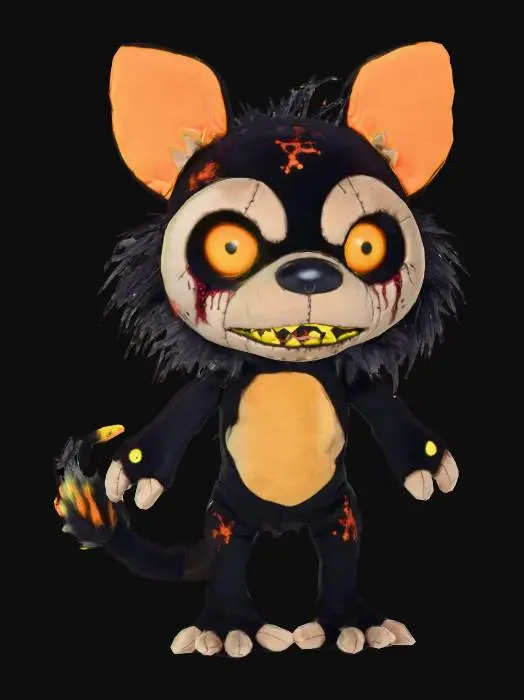 3D model for stylized wild animal plushies, stuffed creepy halloween themed animal, undead zombie theme, fun look., #Halloween2025#