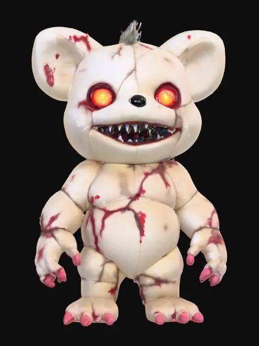 3D model for stylized wild animal plushies, stuffed creepy halloween themed animal, undead zombie theme, fun look., #Halloween2025#