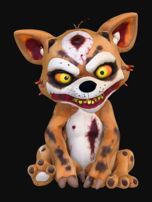 3D model for stylized wild animal plushies, stuffed creepy halloween themed animal, undead zombie theme, fun look., #Halloween2025#
