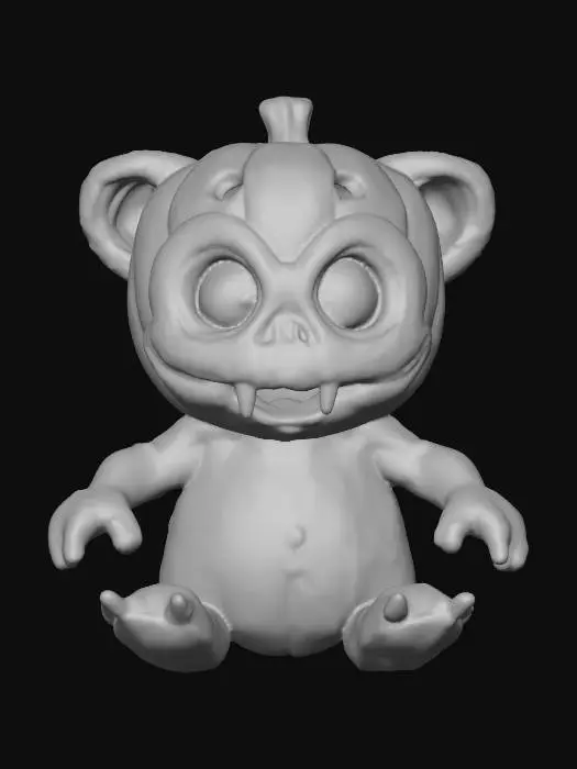 3D model for stylized wild animal plushies, stuffed creepy halloween themed animal, undead zombie theme, fun look., #Halloween2025#