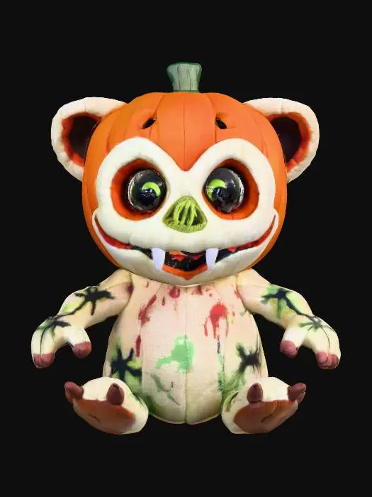 3D model for stylized wild animal plushies, stuffed creepy halloween themed animal, undead zombie theme, fun look., #Halloween2025#