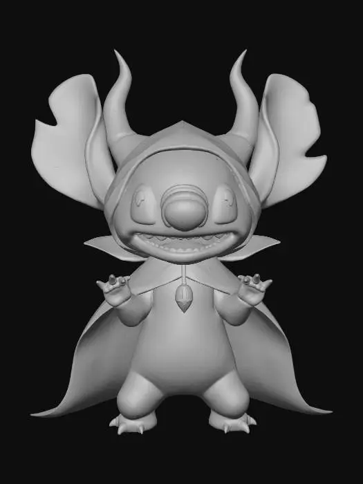 3D model for Stylized Stitch in a Maleficent ( sleeping beauty vilaint) costume or Zero (nightmare before christmast dog) costume, #Halloween2025#,