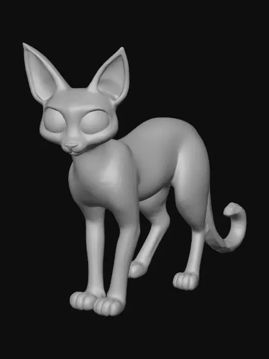 3D model for stylized 3D Caracal