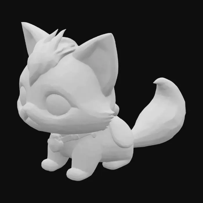 3D model for Cute Fakemon, fantasy, creature, with a saddle on his back.