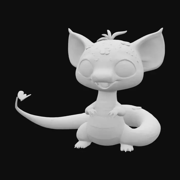 3D model for Cute Fakemon snake, fantasy, creature