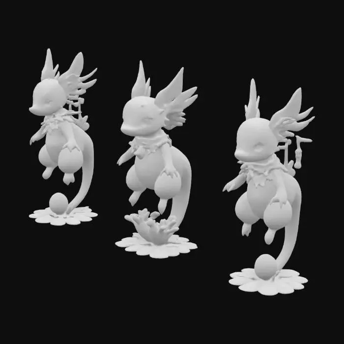 3D model for Elemental Creatures Trio, #SketchTo3D#