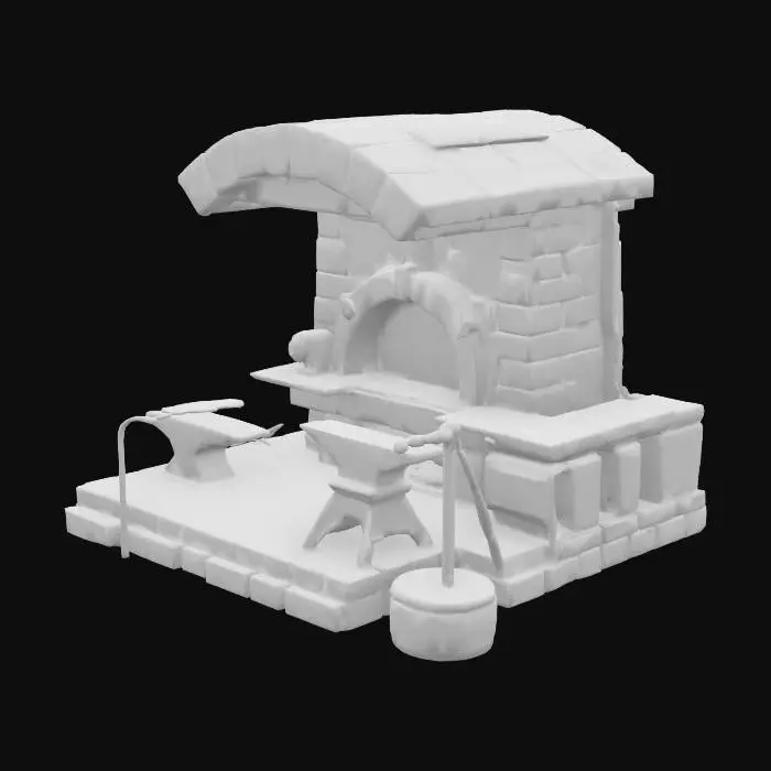 3D model for stylized blacksmith forge