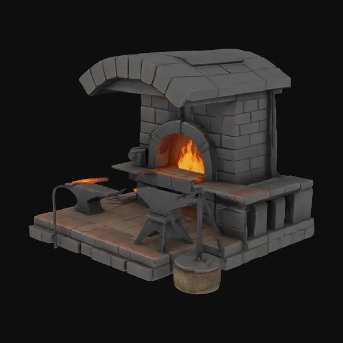 3D model for stylized blacksmith forge