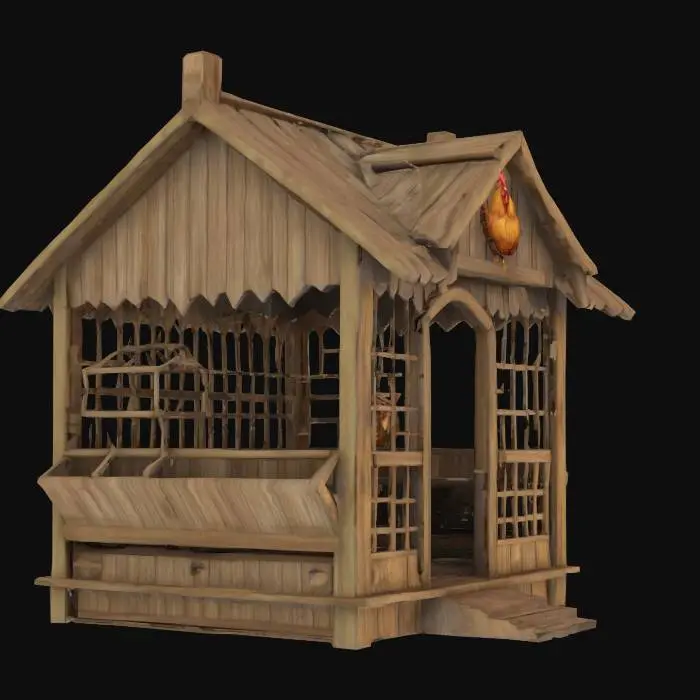 3D model for Wooden Chicken Coop Model
