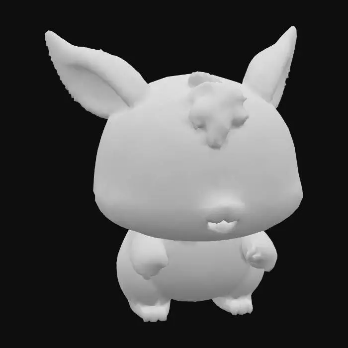 3D model for anime like pokemon, cute animal spiritual pets. fantasy, chibi baby
