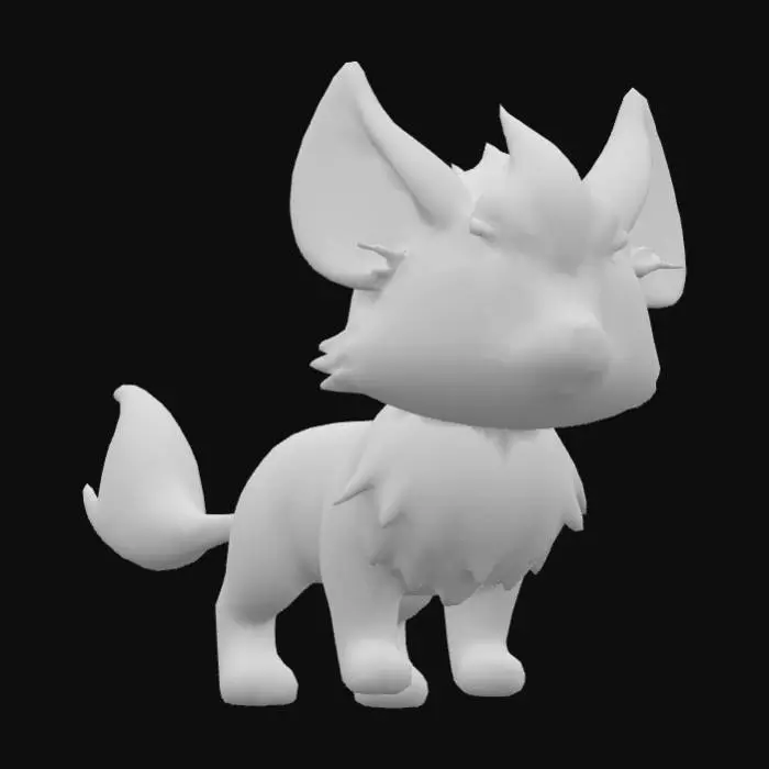 3D model for Stylized, warcreaft artstyle, Ice Jerboa. pokemon eyes