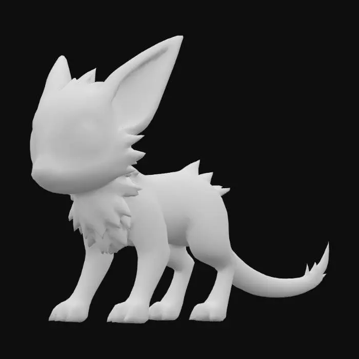 3D model for Stylized, warcreaft artstyle, Ice Jerboa. pokemon eyes