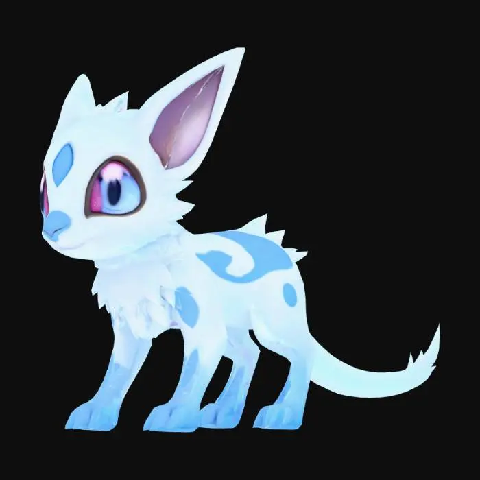 3D model for Stylized, warcreaft artstyle, Ice Jerboa. pokemon eyes
