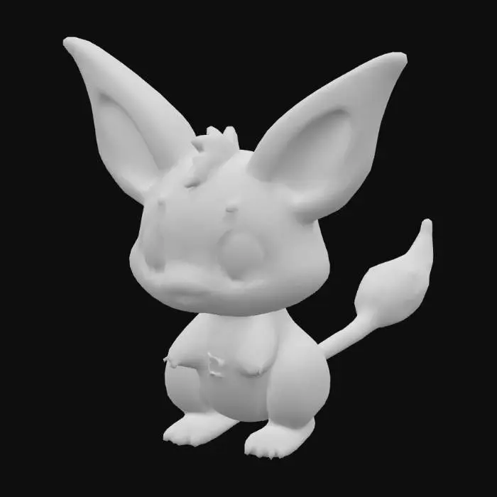 3D model for anime like pokemon, cute animal spiritual pets. fantasy, chibi baby, fantasy, elemental. jerboa kangoroo. adult